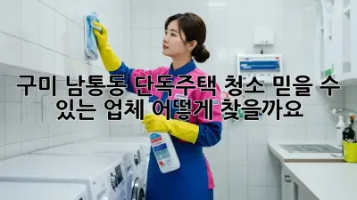구미 남통동 단독주택 청소, 믿을 수 있는 업체 어떻게 찾을까요?